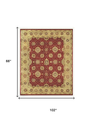 5 X 8 Hand Knotted Wool Oriental Area Rug Stain Resistant Artisan Crafted