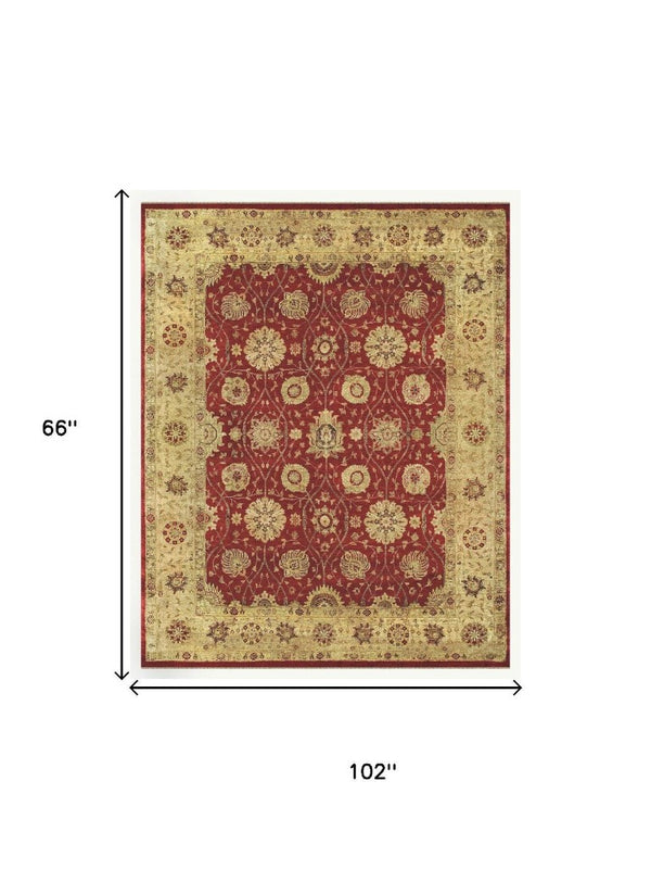5 X 8 Hand Knotted Wool Oriental Area Rug Stain Resistant Artisan Crafted