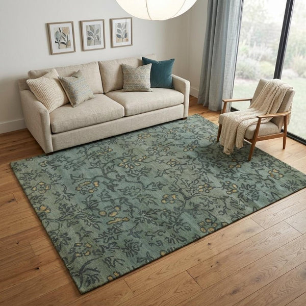 5x8 Hand Knotted Wool Floral Area Rug Artisan Crafted Stain Resistant Home Accent