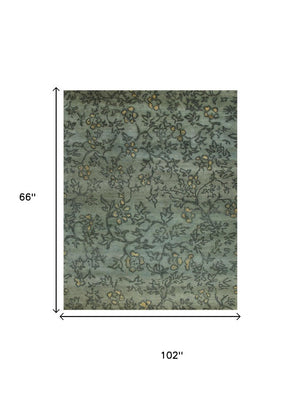 5x8 Hand Knotted Wool Floral Area Rug Artisan Crafted Stain Resistant Home Accent