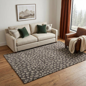 5x8 Hand Knotted Wool Area Rug Lodge Animal Print Stain Resistant Artisan