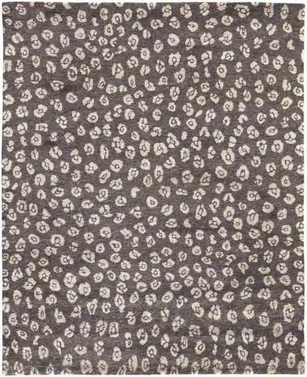 HomeRoots 5x8 Hand Knotted Wool Area Rug Lodge Animal Print Stain Resistant Artisan 744193