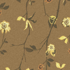 5x8 Hand Knotted Wool Area Rug Artisan Floral Design in Warm Brown Tones