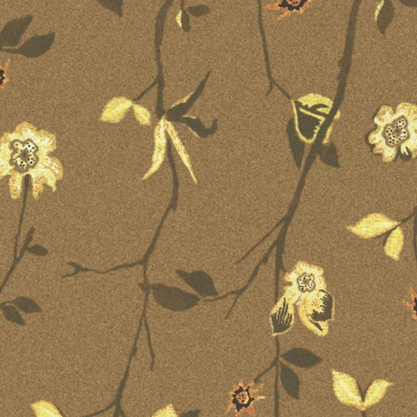 5x8 Hand Knotted Wool Area Rug Artisan Floral Design in Warm Brown Tones