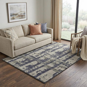 5x8 Hand Knotted Wool Abstract Area Rug Bohemian Stain Resistant Artisan Weave