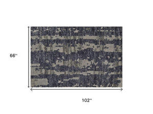 5x8 Hand Knotted Wool Abstract Area Rug Bohemian Stain Resistant Artisan Weave