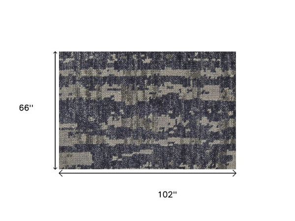 5x8 Hand Knotted Wool Abstract Area Rug Bohemian Stain Resistant Artisan Weave