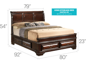 English Elm Lavita King Storage Bed In Elegant Cappuccino - Sleigh Design, No Box Spring, Durable & Stylish B078S00497