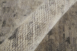5 X 8 Hand Knotted Wool Abstract Area Rug Ivory Gray Artisan Stain Resistant
