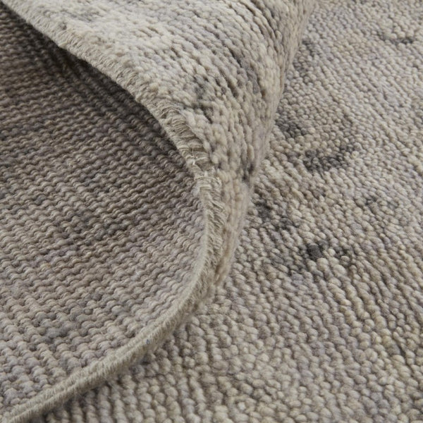 5 X 8 Hand Knotted Wool Abstract Area Rug Ivory Gray Artisan Stain Resistant