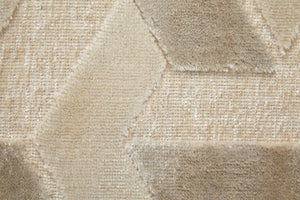 HomeRoots 8 X 11 Ivory Silver Geometric Viscose Area Rug Power Loomed Traditional Living Room 744209