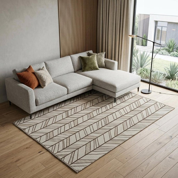 8x10 Handwoven Wool Chevron Area Rug Stain Resistant Artisan Craft for Living Room