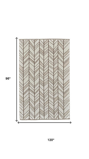 8x10 Handwoven Wool Chevron Area Rug Stain Resistant Artisan Craft for Living Room