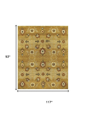 8x10 Hand Knotted Wool Floral Area Rug Artisan Crafted Stain Resistant Cottage