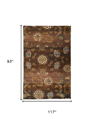 8 X 10 Hand Knotted Wool Floral Area Rug Stain Resistant Artisan Traditional