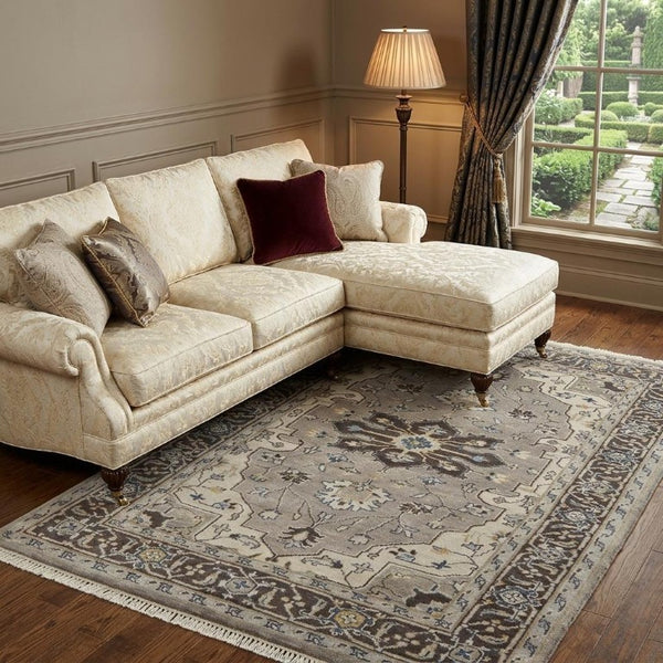 8 X 10 Hand Knotted Wool Medallion Area Rug Stain Resistant Traditional Style