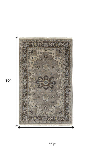 8 X 10 Hand Knotted Wool Medallion Area Rug Stain Resistant Traditional Style