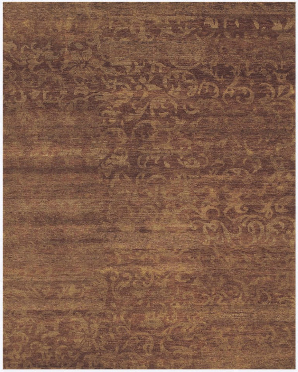 HomeRoots 8x10 Hand Knotted Wool Floral Area Rug Artisan Crafted Stain Resistant Accent 744228