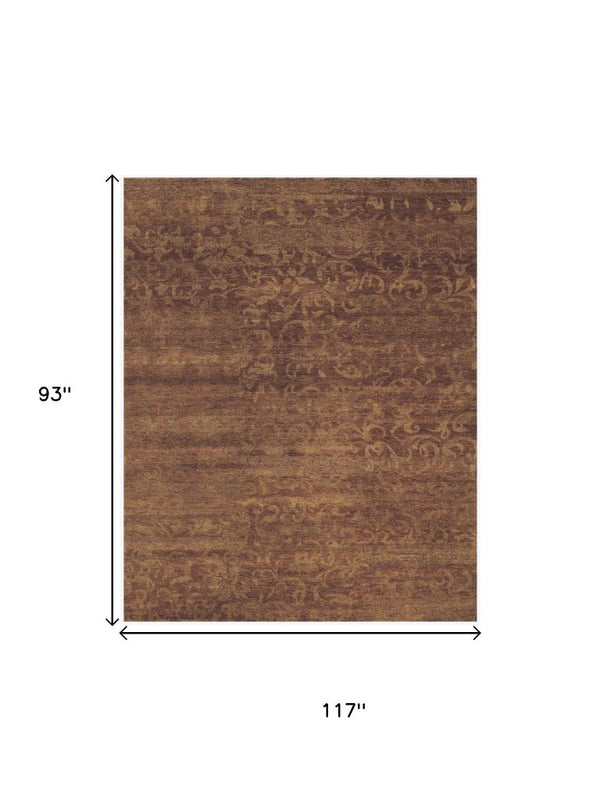8x10 Hand Knotted Wool Floral Area Rug Artisan Crafted Stain Resistant Accent