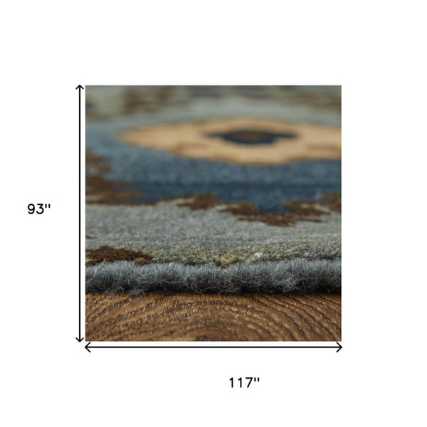8 X 10 Hand Knotted Wool Ikat Area Rug Artisan Crafted Stain Resistant Floor Accent