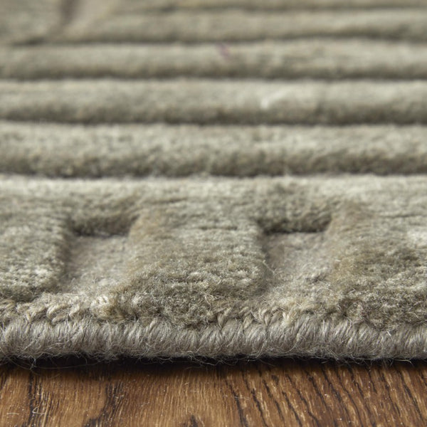 8 X 10 Hand Knotted Wool Geometric Area Rug Stain Resistant for Living Rooms