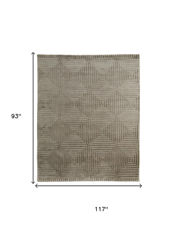 8 X 10 Hand Knotted Wool Geometric Area Rug Stain Resistant for Living Rooms