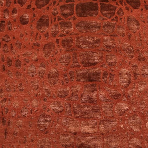 8x10 Hand Knotted Wool Blend Area Rug Bold Animal Print in Red Orange Tones