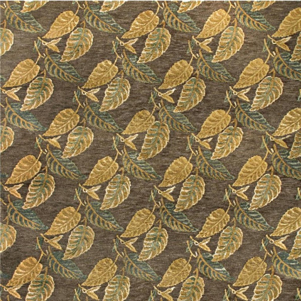 8x10 Hand Knotted Wool Blend Area Rug Floral Brown Gold Gray Artisan Woven