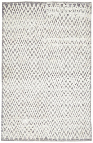 HomeRoots 8 X 10 Ivory Gray Abstract Hand Knotted Artisan Area Rug for Living Room 744251