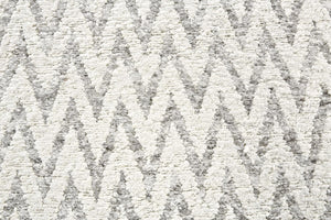 8 X 10 Ivory Gray Abstract Hand Knotted Artisan Area Rug for Living Room