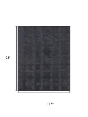 8 X 10 Hand Knotted Wool Geometric Area Rug Stain Resistant Modern Gray