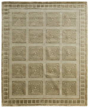 HomeRoots 8 X 10 Hand Knotted Wool Geometric Area Rug Stain Resistant Artisan Crafted 744255