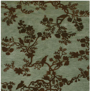 8x10 Hand Knotted Wool Floral Area Rug Mid-century Style Stain Resistant Living Room