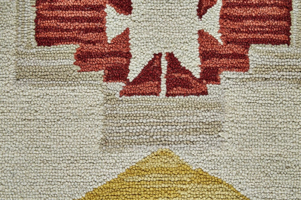 8x11 Bohemian Wool Area Rug Hand Tufted Geometric Design Stain Resistant Floor Accent