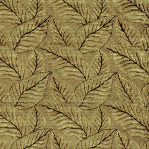 8x10 Hand Knotted Wool Blend Floral Area Rug in Green Tan Black Cottage Style