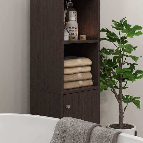English Elm Kleankin Tall Bathroom Storage Cabinet With Mirror - Stylish Freestanding Tower For Organized Spaces W2225P217002