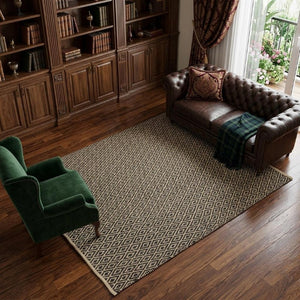 8x11 Hand Woven Geometric Area Rug Stain Resistant Polyester for Living Rooms