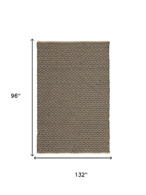 8x11 Hand Woven Geometric Area Rug Stain Resistant Polyester for Living Rooms