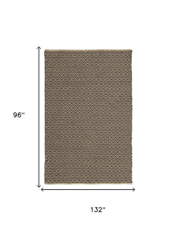 8x11 Hand Woven Geometric Area Rug Stain Resistant Polyester for Living Rooms