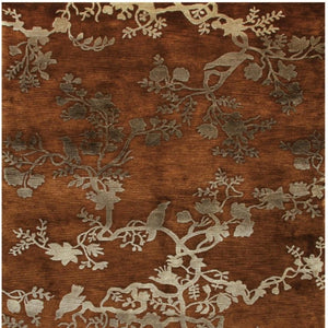 8x10 Hand Knotted Wool Floral Area Rug Mid-century Style Stain Resistant Artisan