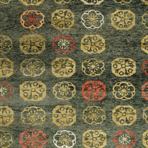 8 X 10 Hand Knotted Wool Blend Floral Area Rug in Vibrant Artisan Woven Style