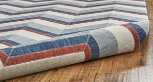 8x10 Hand Woven Geometric Area Rug Stain Resistant Polyester Coastal Living Room
