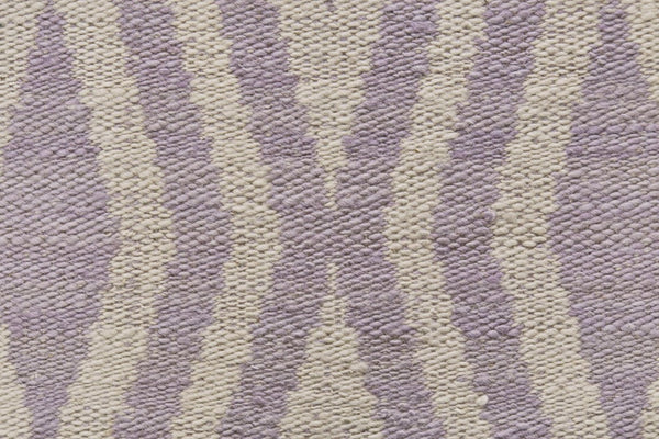8 X 10 Hand Loomed Wool Geometric Area Rug in Purple Ivory Stain Resistant