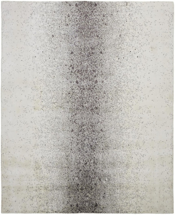8 Ft X 10 Ft Ombre Hand Woven Area Rug in Gray Ivory Taupe Artisan Flatweave