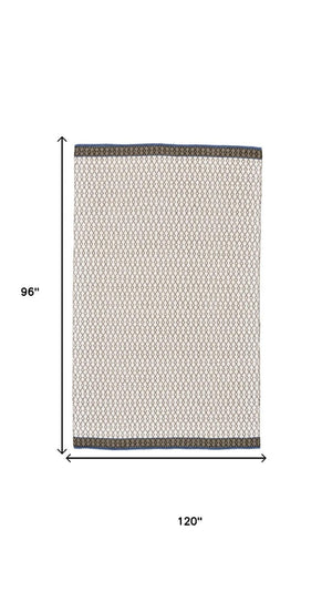 8x10 Hand Loomed Wool Geometric Area Rug Stain Resistant Artisan Crafted Floor Accent