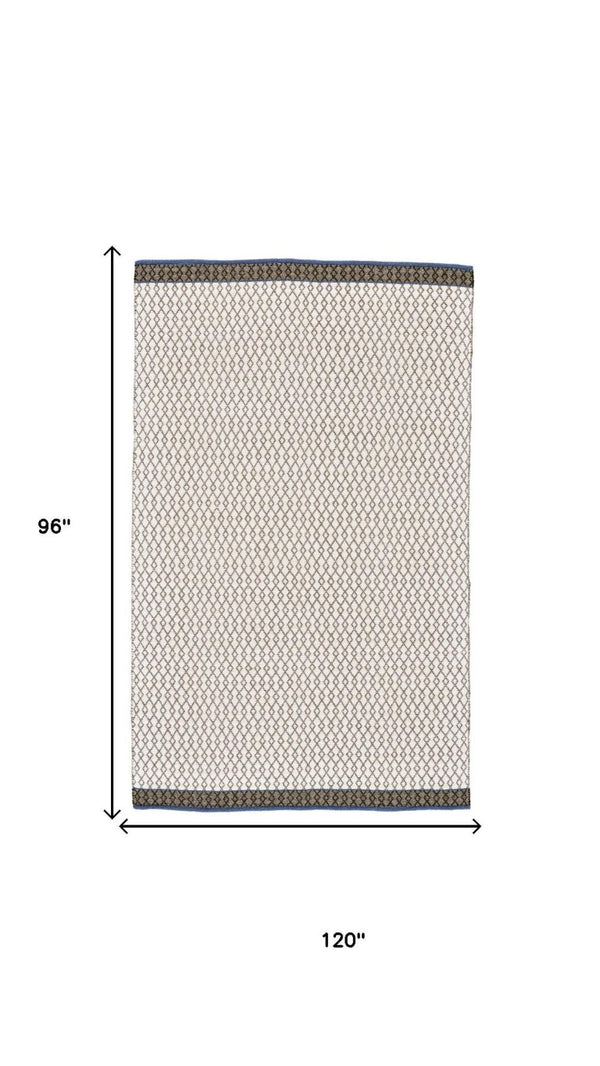 8x10 Hand Loomed Wool Geometric Area Rug Stain Resistant Artisan Crafted Floor Accent
