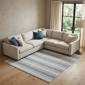 8x10 Hand Tufted Wool Striped Area Rug Stain Resistant for Living or Family Rooms