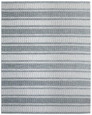 HomeRoots 8x10 Hand Tufted Wool Striped Area Rug Stain Resistant for Living or Family Rooms 744312