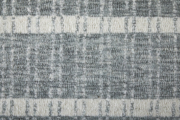 8x10 Hand Tufted Wool Striped Area Rug Stain Resistant for Living or Family Rooms