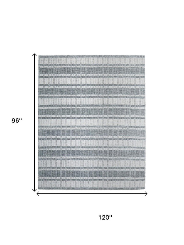 8x10 Hand Tufted Wool Striped Area Rug Stain Resistant for Living or Family Rooms